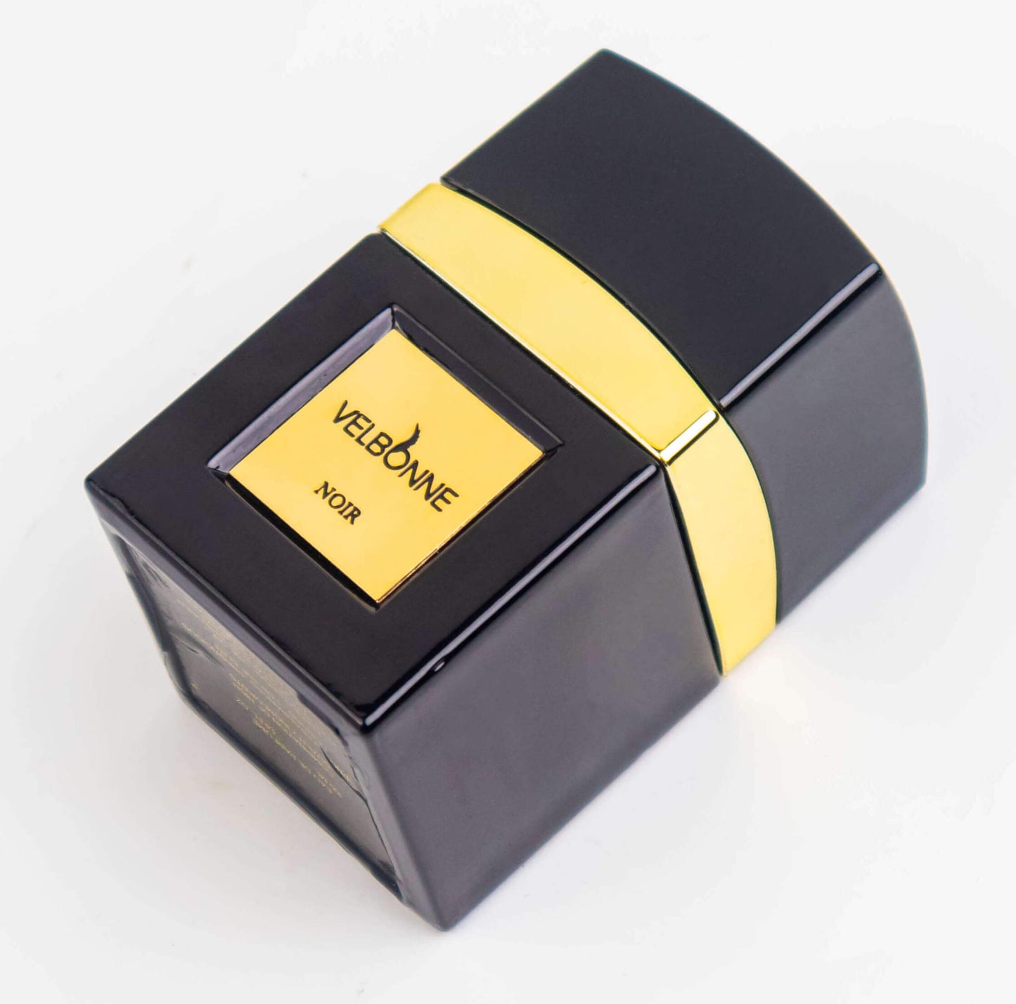 A black bottle of VELBONNE NOIR eau de parfum with a gold label.