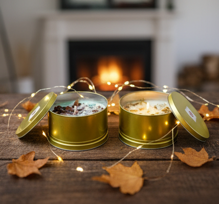 Healing Crystals Dried Flower Candles — image 2