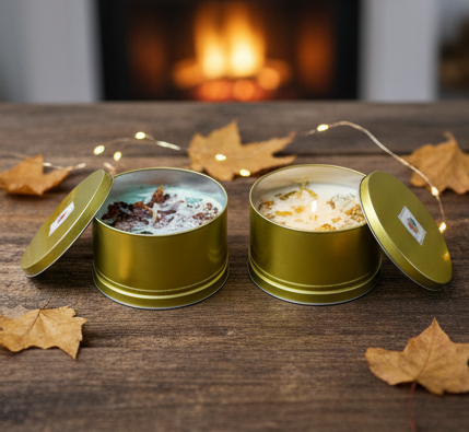 Healing Crystals Dried Flower Candles — image 1