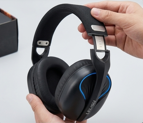 Lelisu LS-862 Wireless Bluetooth V6.0 Headphone With Detachable HD Mic - HiFi Stereo Sound Over-Ear Gaming & Music Headset — image 4