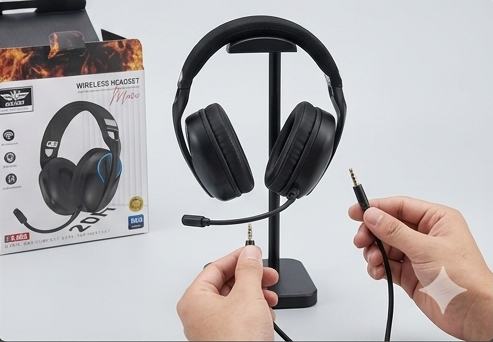 Lelisu LS-862 Wireless Bluetooth V6.0 Headphone With Detachable HD Mic - HiFi Stereo Sound Over-Ear Gaming & Music Headset — image 5