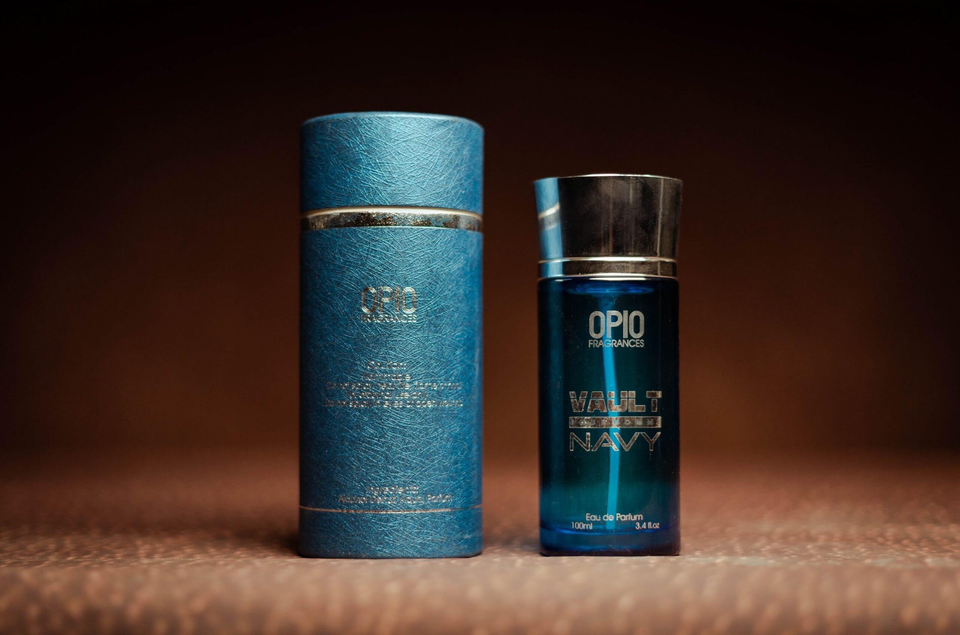 A bottle of 'VAULT NAVY EDP' by OPIO Fragrances