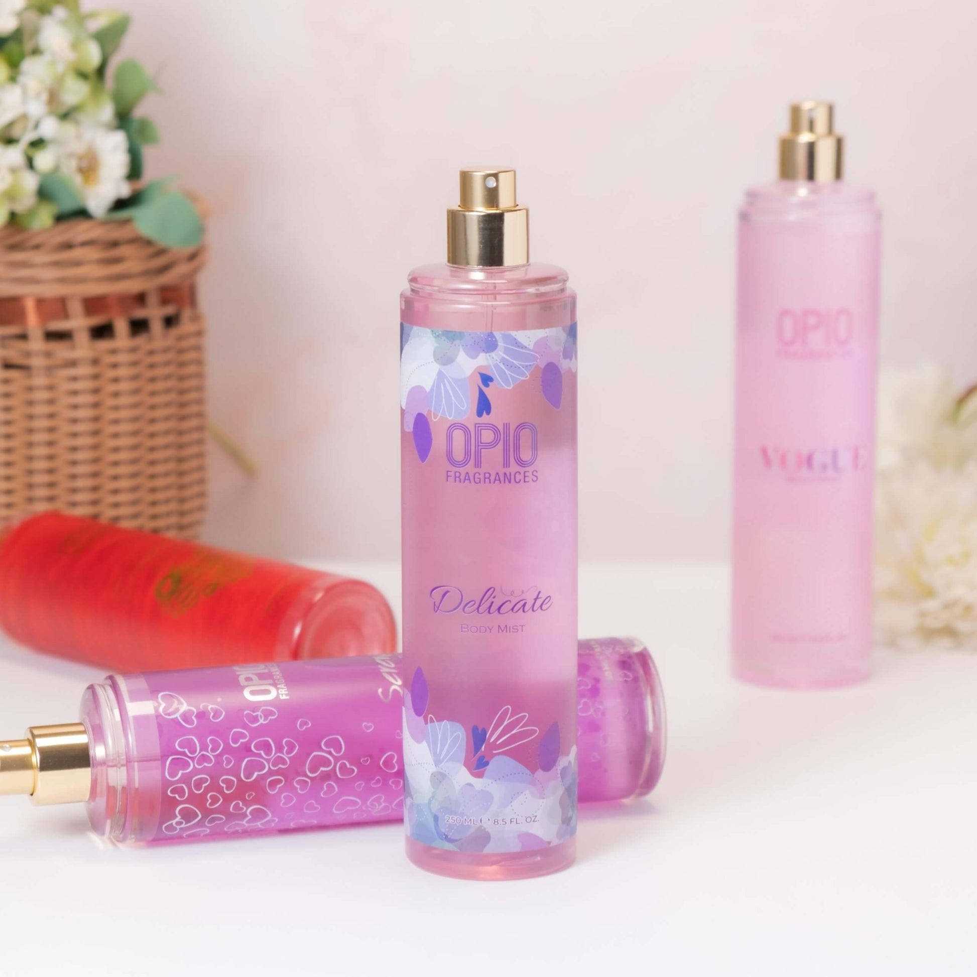 Four bottles of BODYMIST for women.