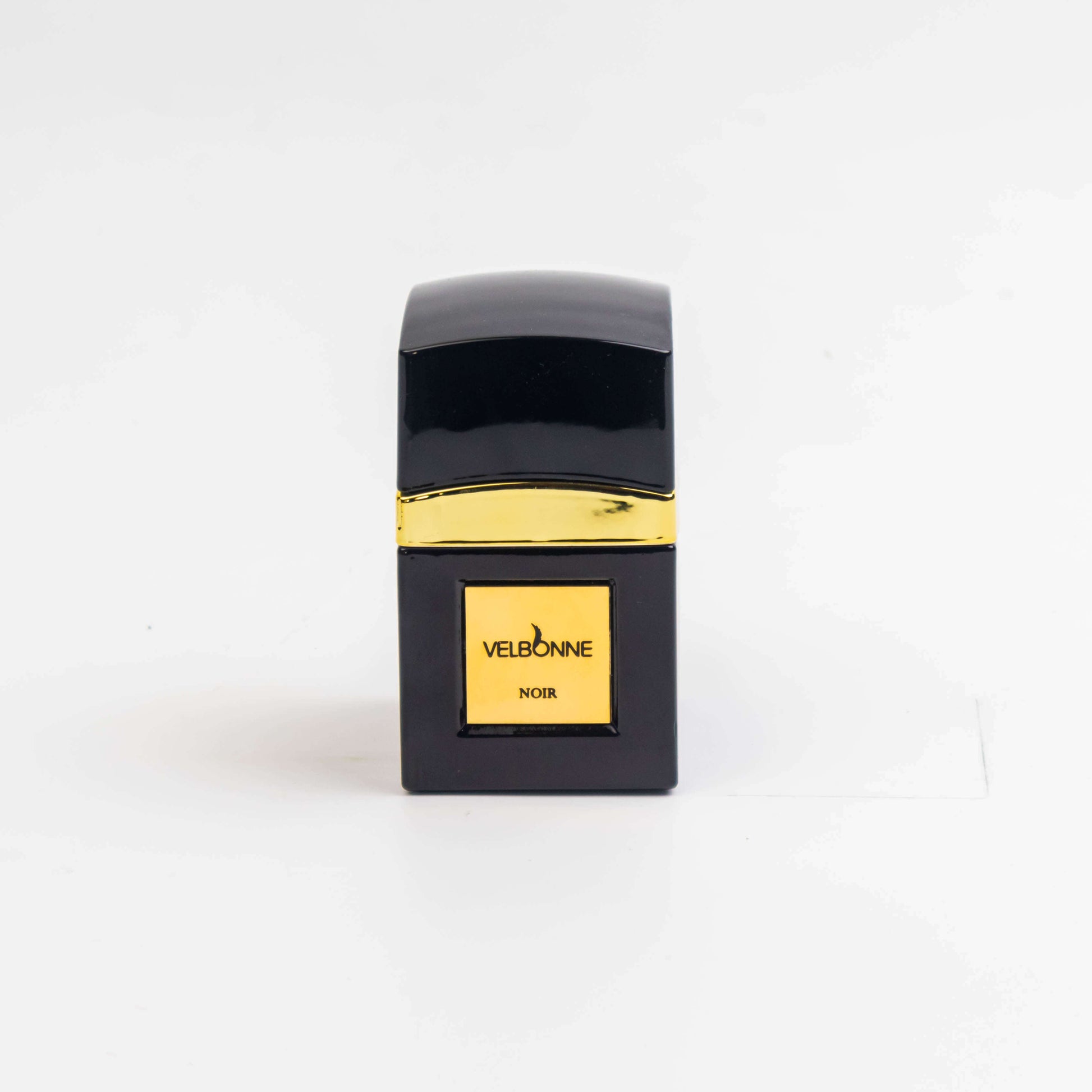 A black bottle of VELBONNE NOIR eau de parfum with a gold label.