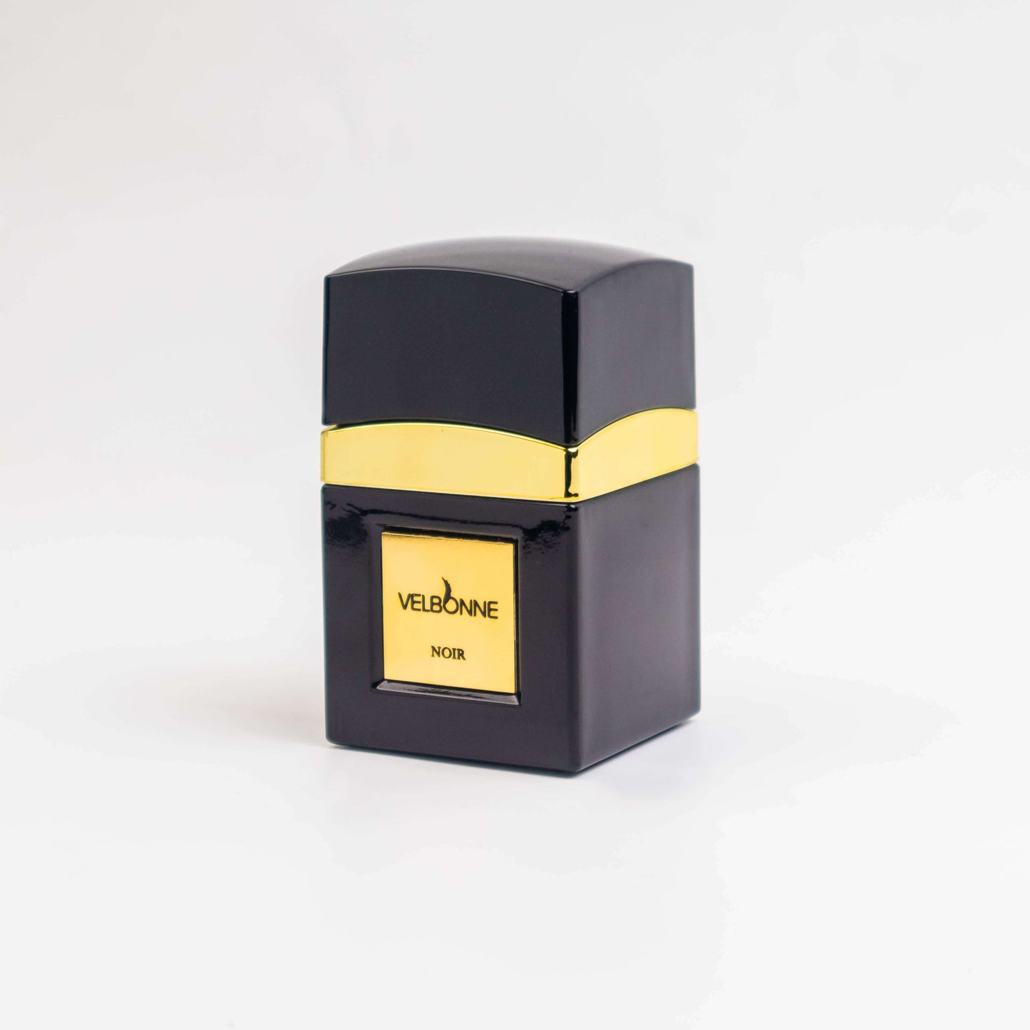 A black bottle of VELBONNE NOIR eau de parfum with a gold label.