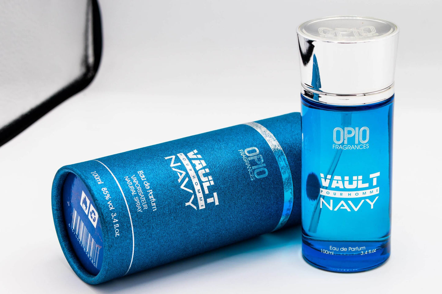 A bottle of 'VAULT NAVY EDP' by OPIO Fragrances