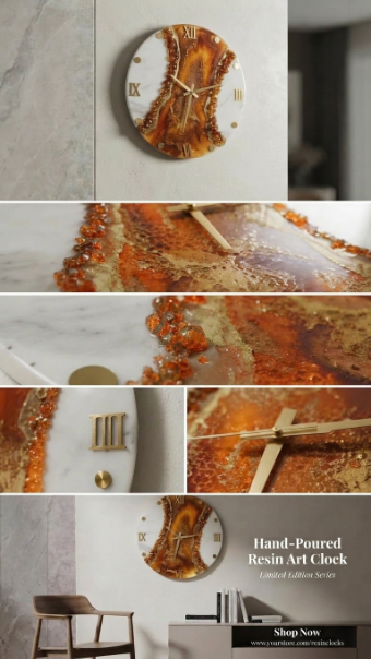 The Royal Ocean Geode Resin Wall Clock