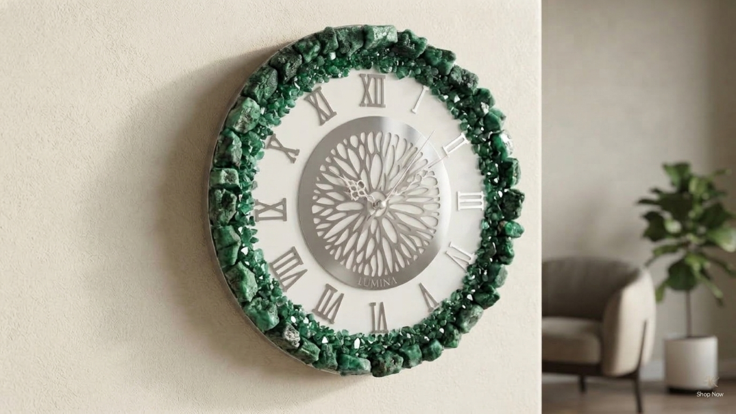 Lumina Opulent Gold & Crystal Wall Clock