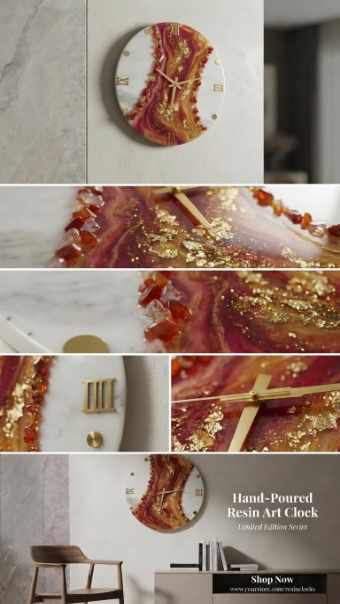 The Royal Ocean Geode Resin Wall Clock