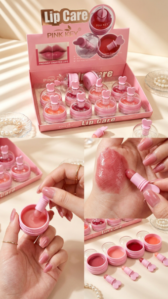 Pink Key Lip Care Mask Display Box