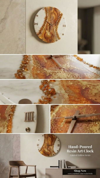 The Royal Ocean Geode Resin Wall Clock