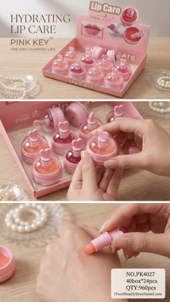 Pink Key Lip Care Mask Display Box
