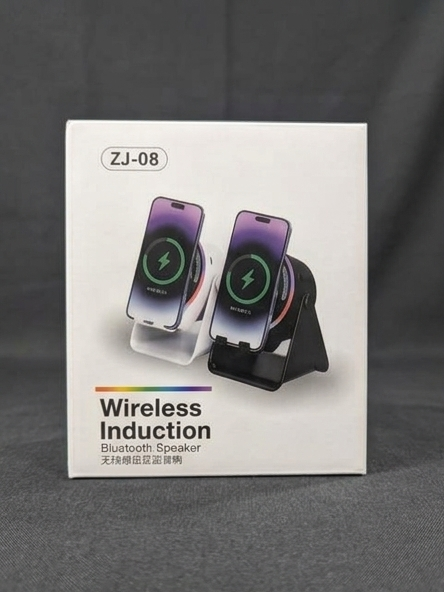 Wireless Induction Speaker ZJ-08 Multi-Functional Mobile Phone Stand with Fast Wireless Charger & RGB Light Bluetooth Speaker — image 2