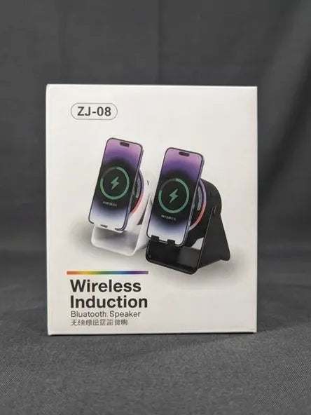 Wireless Induction Speaker ZJ-08 Multi-Functional Mobile Phone Stand with Fast Wireless Charger & RGB Light Bluetooth Speaker — image 5